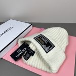 Chanel Chunky Knit Beanie Hat with Classic Fabric Label Logo, Warm Winter Cuff Hat for Men & Women - Image 4