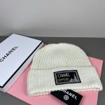 Chanel Chunky Knit Beanie Hat with Classic Fabric Label Logo, Warm Winter Cuff Hat for Men & Women - Image 5