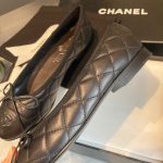 Chanel Classic Quilted Bow Ballerina Flats with CC Logo - Elegant Office Lady Shoes-Black - Image 4