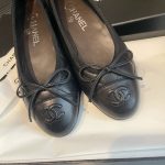 Chanel Classic Quilted Bow Ballerina Flats with CC Logo - Elegant Office Lady Shoes-Black - Image 5
