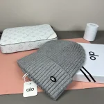 Alo Yoga Notable Ribbed Knit Beanie, Multi-Color Options with Metallic Logo Detail, Unisex Winter Warm Hat - Image 7