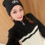 Alo Yoga Tonal Logo Embroidered Ribbed Knit Beanie, Unisex Winter Warm Hat, Multi-Color Options - Image 9