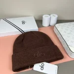 Alo Yoga Tonal Logo Embroidered Ribbed Knit Beanie, Unisex Winter Warm Hat, Multi-Color Options - Image 7