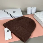 Alo Yoga Tonal Logo Embroidered Ribbed Knit Beanie, Unisex Winter Warm Hat, Multi-Color Options - Image 6