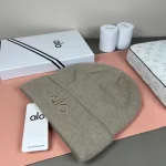 Alo Yoga Tonal Logo Embroidered Ribbed Knit Beanie, Unisex Winter Warm Hat, Multi-Color Options - Image 4