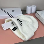 Alo Yoga Tonal Logo Embroidered Ribbed Knit Beanie, Unisex Winter Warm Hat, Multi-Color Options - Image 22