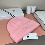 Alo Yoga Tonal Logo Embroidered Ribbed Knit Beanie, Unisex Winter Warm Hat, Multi-Color Options - Image 2