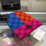 Gucci GG Multicolor Reversible Bucket Hat, Multi-Color Double G Pattern Knit Fabric, Unisex Fashion - Image 6