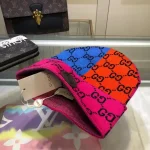 Gucci GG Multicolor Reversible Bucket Hat, Multi-Color Double G Pattern Knit Fabric, Unisex Fashion - Image 5