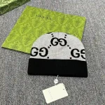 Gucci GG Jacquard Knit Beanie with Contrast Ribbed Cuff, Signature Double G Pattern Winter Hat, Unisex - Image 4