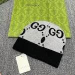 Gucci GG Jacquard Knit Beanie with Contrast Ribbed Cuff, Signature Double G Pattern Winter Hat, Unisex - Image 3