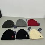 Polo Ralph Lauren Classic Pony Embroidered Ribbed Knit Beanie, Solid Color Winter Warm Hat, Unisex Cuffed Skull Cap - Image 13
