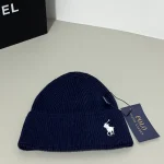 Polo Ralph Lauren Classic Pony Embroidered Ribbed Knit Beanie, Solid Color Winter Warm Hat, Unisex Cuffed Skull Cap - Image 9