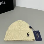 Polo Ralph Lauren Classic Pony Embroidered Ribbed Knit Beanie, Solid Color Winter Warm Hat, Unisex Cuffed Skull Cap - Image 7