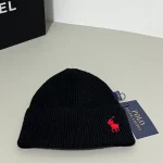 Polo Ralph Lauren Classic Pony Embroidered Ribbed Knit Beanie, Solid Color Winter Warm Hat, Unisex Cuffed Skull Cap - Image 4