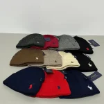Polo Ralph Lauren Classic Pony Embroidered Ribbed Knit Beanie, Solid Color Winter Warm Hat, Unisex Cuffed Skull Cap