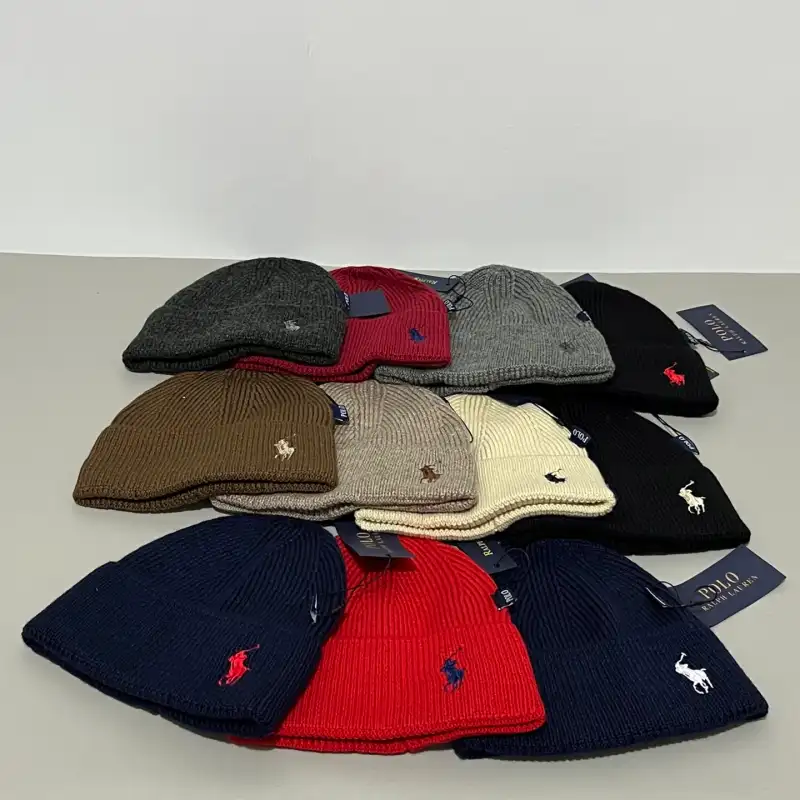 wsxc1790257933556_13 Polo Ralph Lauren Classic Pony Embroidered Ribbed Knit Beanie, Solid Color Winter Warm Hat, Unisex Cuffed Skull Cap - Image 1