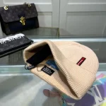 Prada Red and Black Label 70% Wool 30% Rabbit Hair Blend Ribbed Knit Beanie, Unisex , Multi-Color Options - Image 11