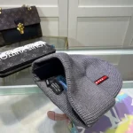 Prada Red and Black Label 70% Wool 30% Rabbit Hair Blend Ribbed Knit Beanie, Unisex , Multi-Color Options - Image 10