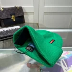 Prada Red and Black Label 70% Wool 30% Rabbit Hair Blend Ribbed Knit Beanie, Unisex , Multi-Color Options - Image 8