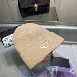 Prada Triangle Logo 70%Wool & 30%Rabbit Hair Blend Beanie - Image 12