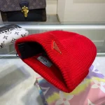 Prada Triangle Logo 70%Wool & 30%Rabbit Hair Blend Beanie - Image 16