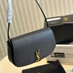 YSL Voltaire Shoulder Bag, Classic Metal Logo Flap Crossbody Bag, Women's Versatile Underarm Bag