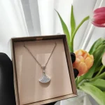 BVLGARI Divas' Dream Full Pavé Diamond Fan Necklace & Earrings, Luxury Jewelry Gift Box, Iconic Small Skirt Collection - Image 8