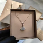 BVLGARI Divas' Dream Full Pavé Diamond Fan Necklace & Earrings, Luxury Jewelry Gift Box, Iconic Small Skirt Collection - Image 7