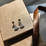 BVLGARI Divas' Dream Full Pavé Diamond Fan Necklace & Earrings, Luxury Jewelry Gift Box, Iconic Small Skirt Collection - Image 3
