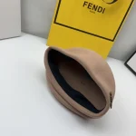 Fendi Classic Metal Logo Wool Beret, Black/Camel Vintage Painter Hat, Unisex Autumn/Winter Warm Fashion Hat Accessory - Image 3