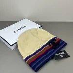 Chanel Iconic Rainbow Stripe Knit Beanie with 3D CC Logo, Wool Winter Hat, Unisex Autumn/Winter Fashion Accessory - Image 7