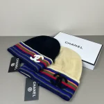 Chanel Iconic Rainbow Stripe Knit Beanie with 3D CC Logo, Wool Winter Hat, Unisex Autumn/Winter Fashion Accessory - Image 8