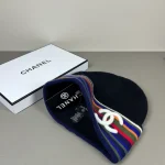 Chanel Iconic Rainbow Stripe Knit Beanie with 3D CC Logo, Wool Winter Hat, Unisex Autumn/Winter Fashion Accessory - Image 12