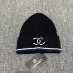 Chanel Classic Color-Block Stripe Knit Beanie with 3D CC Logo, Unisex Autumn/Winter Fashion Accessory - Image 6