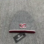 Chanel Classic Color-Block Stripe Knit Beanie with 3D CC Logo, Unisex Autumn/Winter Fashion Accessory - Image 5