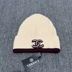 Chanel Classic Color-Block Stripe Knit Beanie with 3D CC Logo, Unisex Autumn/Winter Fashion Accessory - Image 4