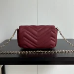 Gucci GG Marmont Burgundy Quilted Chain Shoulder Bag for Women - Vintage Style Double G Logo Crossbody Purse - Image 6