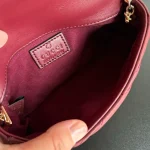 Gucci GG Marmont Burgundy Quilted Chain Shoulder Bag for Women - Vintage Style Double G Logo Crossbody Purse - Image 10