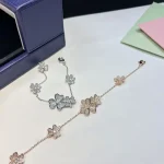 VCA Full Copper Micro-pave Zircon Frivole Bracelet - Silver / Rose Gold tone
