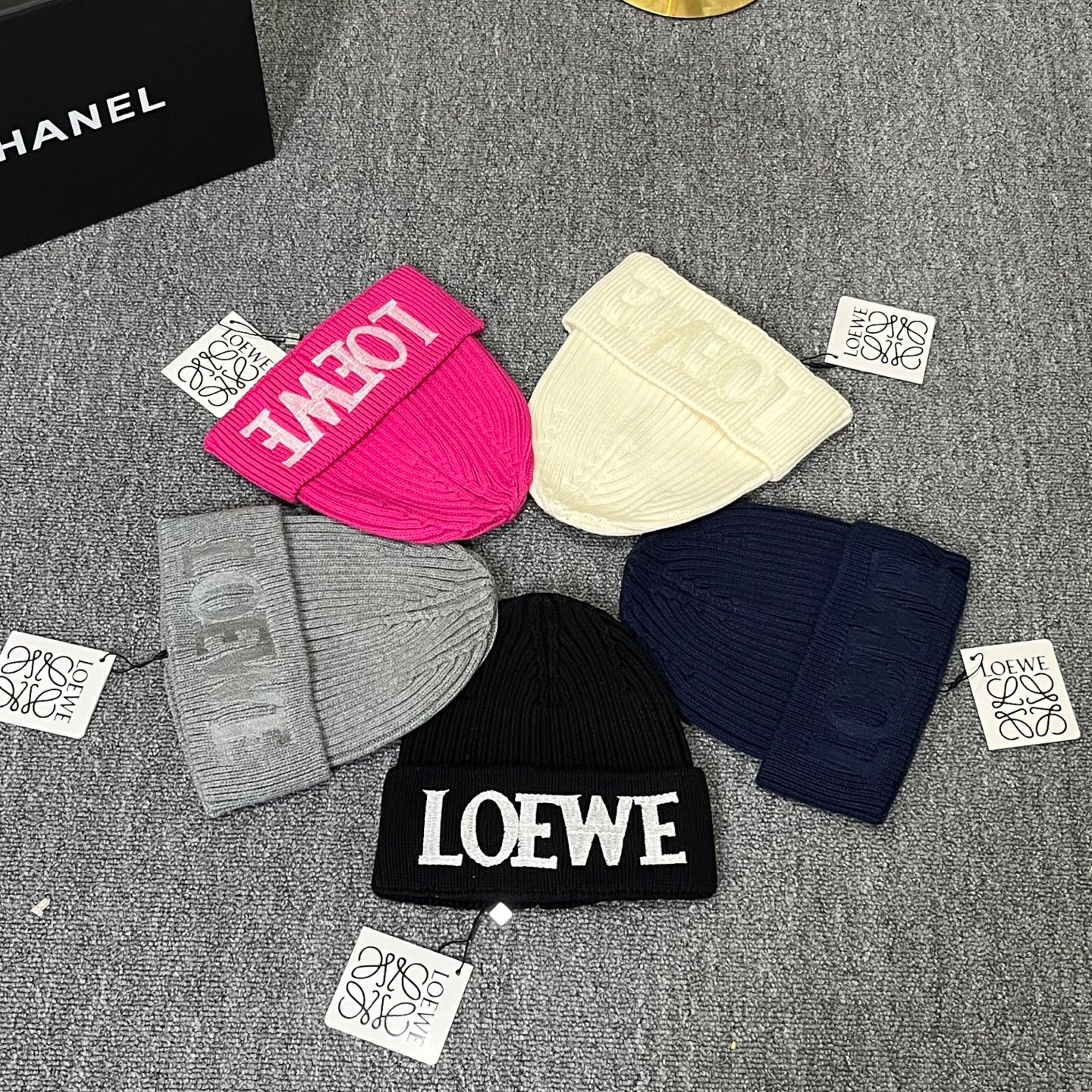 wsxc1790679745458_13 LOEWE Letter Logo Knitted Beanie Hat - Winter Warm Cold Hat - Image 1