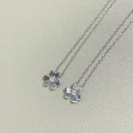 VCA-inspired clover necklace, rhinestone studded center. - Image 6