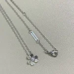 VCA-inspired clover necklace, rhinestone studded center. - Image 4