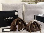 Chanel 26A Hobo Fur Bucket Bag, Drawstring Handbag with Chain Strap
