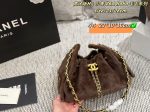 Chanel 26A Hobo Fur Bucket Bag, Drawstring Handbag with Chain Strap - Image 6