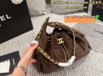 Chanel 26A Hobo Fur Bucket Bag, Drawstring Handbag with Chain Strap - Image 7