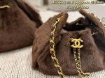 Chanel 26A Hobo Fur Bucket Bag, Drawstring Handbag with Chain Strap - Image 2