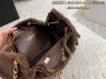 Chanel 26A Hobo Fur Bucket Bag, Drawstring Handbag with Chain Strap - Image 4