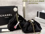 Chanel 26A Hobo Fur Bucket Bag, Drawstring Handbag with Chain Strap - Image 14