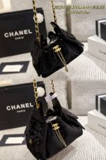 Chanel 26A Hobo Fur Bucket Bag, Drawstring Handbag with Chain Strap - Image 17